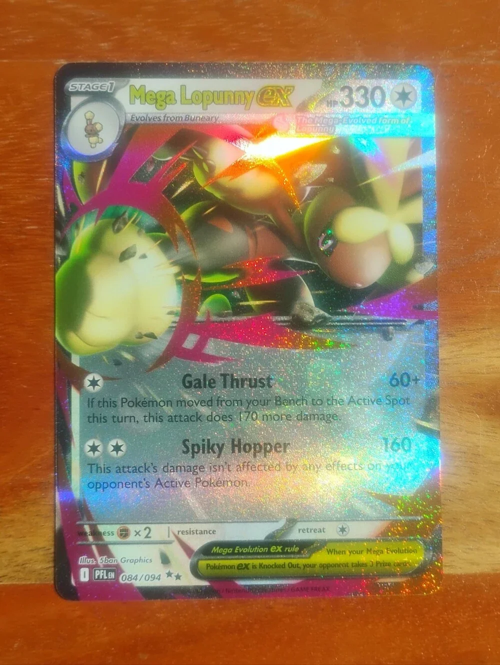 Mint 2025 Holo Mega Lopunny EX & Buneary Reverse Phantasmal Flames Pokemon Cards